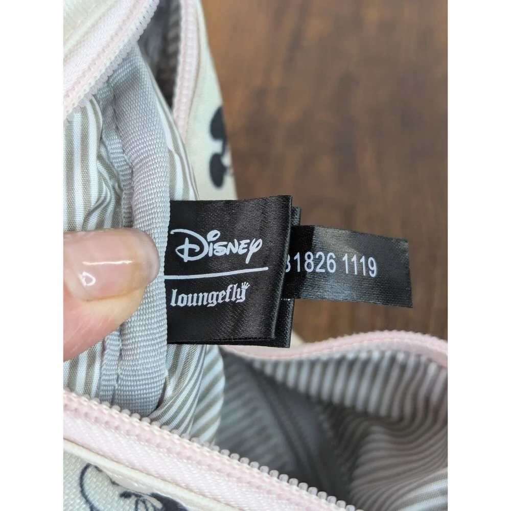 Disney Loungefly Mickey Minnie Mouse AOP Canvas Crossbody Passport Bag